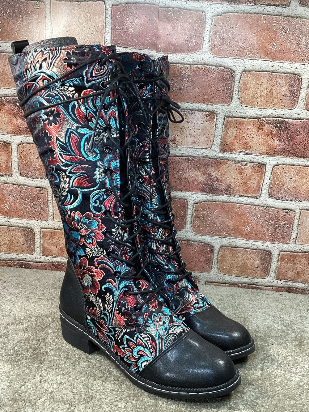 Women’s bohemian mid calf boots size 38 eu size 7
